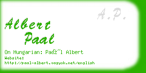 albert paal business card